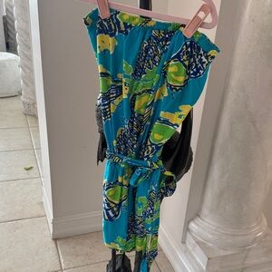 Lilly Pulitzer Blue and Green Floral Dress